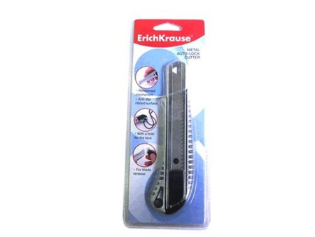 Нож канцеляр. шир. 1,8 см, металлический корпус Erich Krause auto-lock