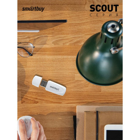 Флеш-диск 16Gb  Smart Buy "Scout" USB 2.0, белый