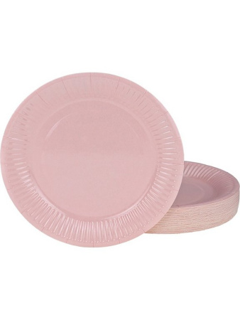 Тарелка картон d180 50 шт/уп, цв. розовый