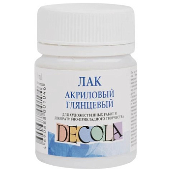 Лак акриловый глянцевый  50мл (для худож. работ) Декола