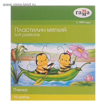 Пластилин восковой 10 цв. 150 гр. Гамма "Пчелка" со стеком