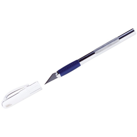 Нож канцеляр. скальпель  2 зап. лезвия, металлический с резин. зоной захвата Erich Krause