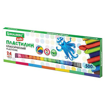 Пластилин 24 цв. 500 гр. Brauberg Kids