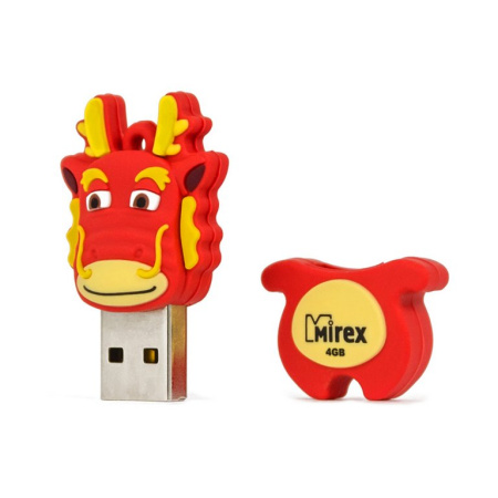 Флеш-диск  4Gb  Mirex Dragon Red USB 2.0