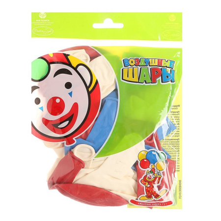 Набор шаров воздушных 12 дюймов (30см)  без рисунка "Триколор" ассорти  (30 шт/уп) пастель