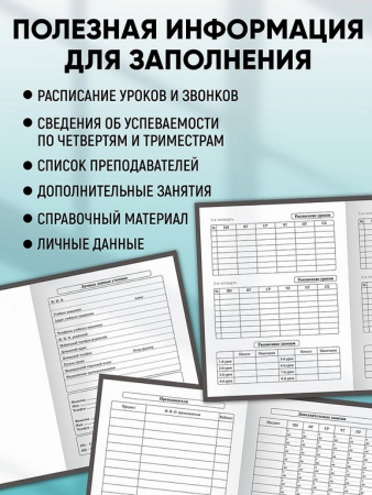 Дневник школьный твердая обложка, матовая ламинация "Лаконичный дизайн - 3" 48л.