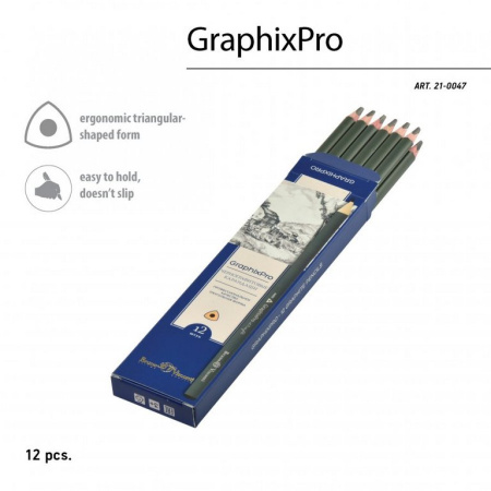 Карандаш ч/г 12В трехгранный Bruno Visconti "GraphixPro"