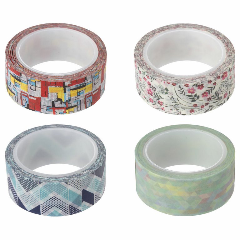 Скотч декоративный 1,5см*5м рисовая бумага (ассорти) ОСТРОВ СОКРОВИЩ