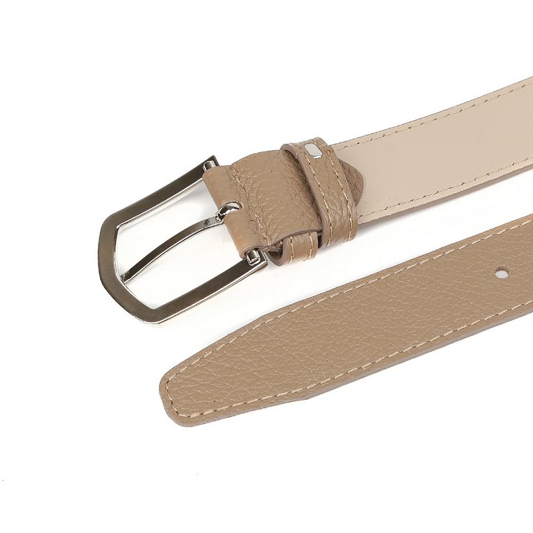 Ремень FABRETTI женский, натуральная кожа, размер 120, тем. бежевый