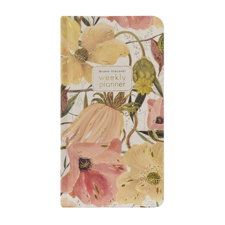 Еженедельник без дат 87*165 мм Bruno Visconti "Flora. Цветочная страсть" тв. обл., иск. кожа