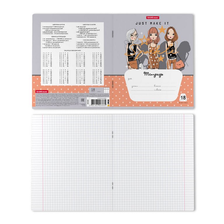 Тетрадь 18 лист кл. А5 "Top Models"  ассорти