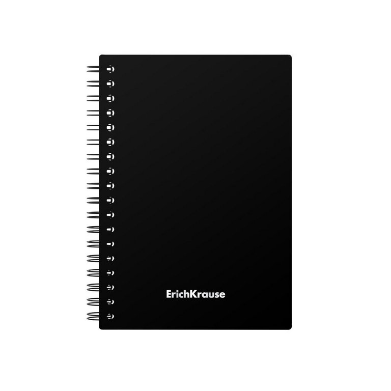 Тетрадь 60 лист кл. А6 на спирали, пластиковая обложка "Classic" черный