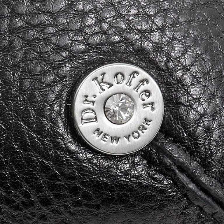 Сумка женская деловая Dr.Koffer 24*37*12 см, нат. кожа, две ручки, стразы, черная