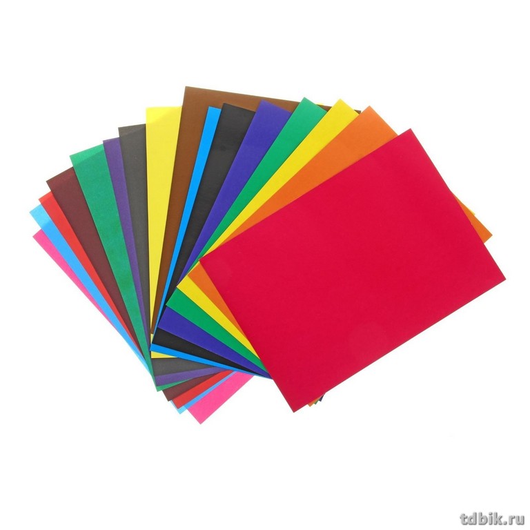 Набор цв. бумаги А4 16 лист 8 цв.