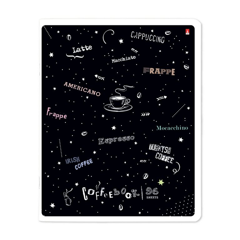 Тетрадь 96 лист кл. А5 на скрепке "COFFE TIME" 5 ВИДОВ