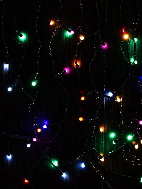 Гирлянда комнатная Занавес 3м, 140 цветных ламп, 8 реж., тёмная нить