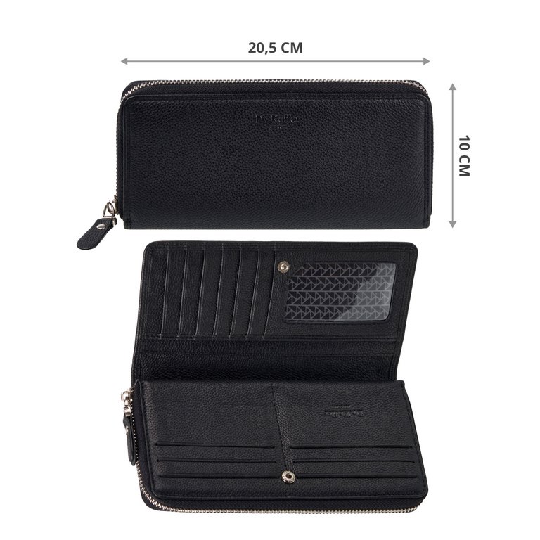Портмоне Dr.Koffer 20,5*10 см нат. кожа, черный