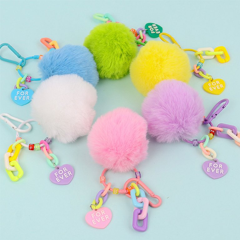 Брелок "Помпон", (иск. мех) ассорти