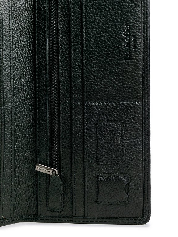 Портмоне Dr.Koffer 10*19 см нат. кожа, черный