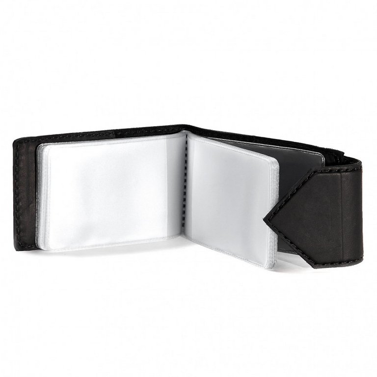 Визитница Макей 74*115мм односекционная,нат.кожа, черная