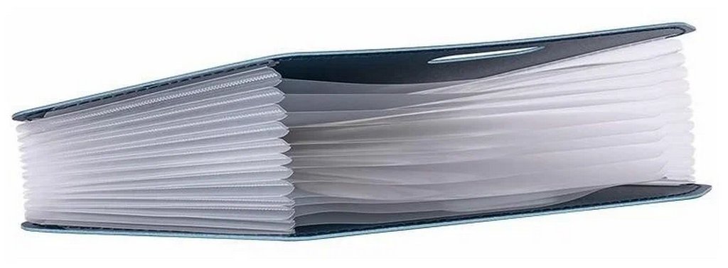 Картотека вертикальная с 13 прозрачными отделениями, 270х320х40мм синий Deli