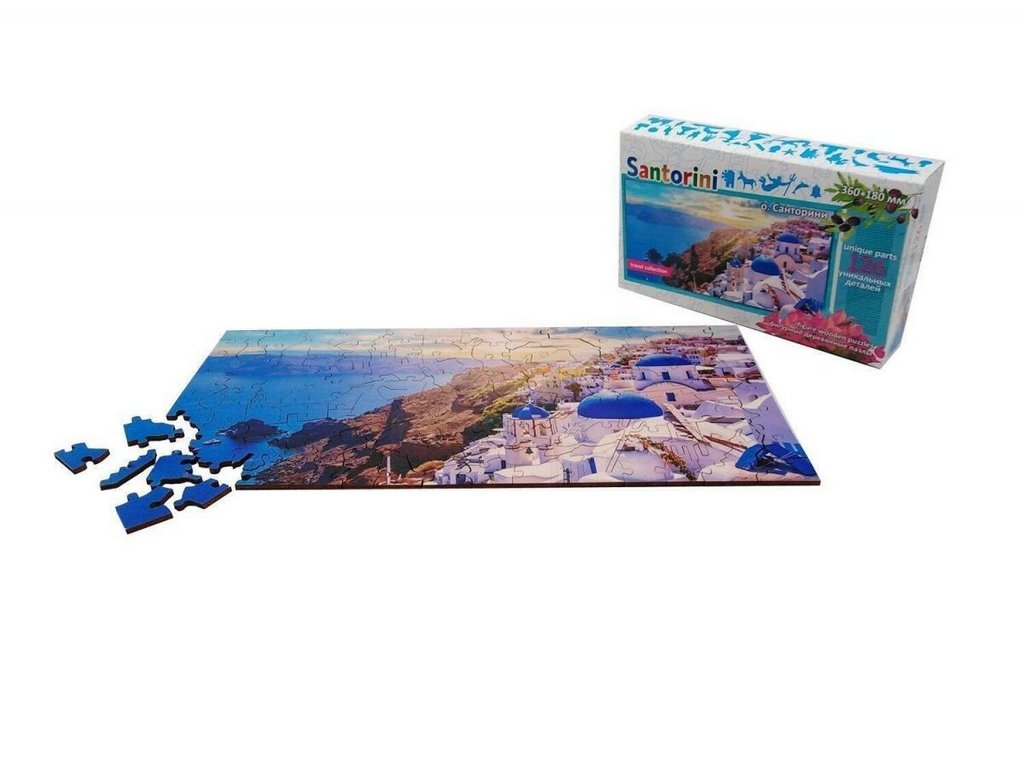 Пазлы деревянные фигурные 126 дет. "Санторини, Греция" Нескучные игры