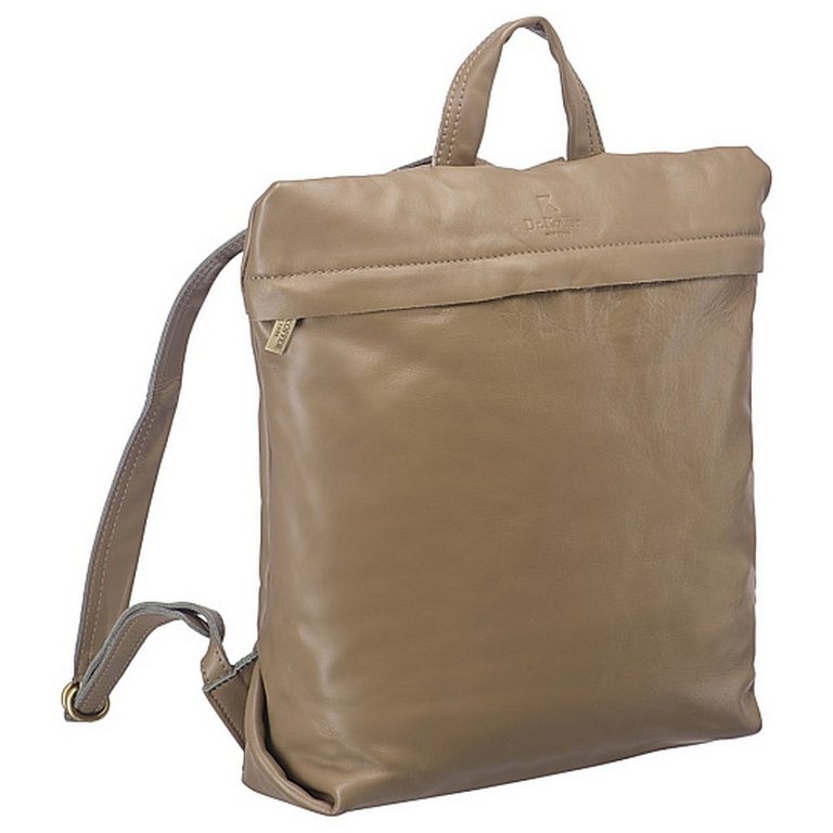 Рюкзак женский Dr.Koffer 32X38X15 см, нат.кожа, бежевый