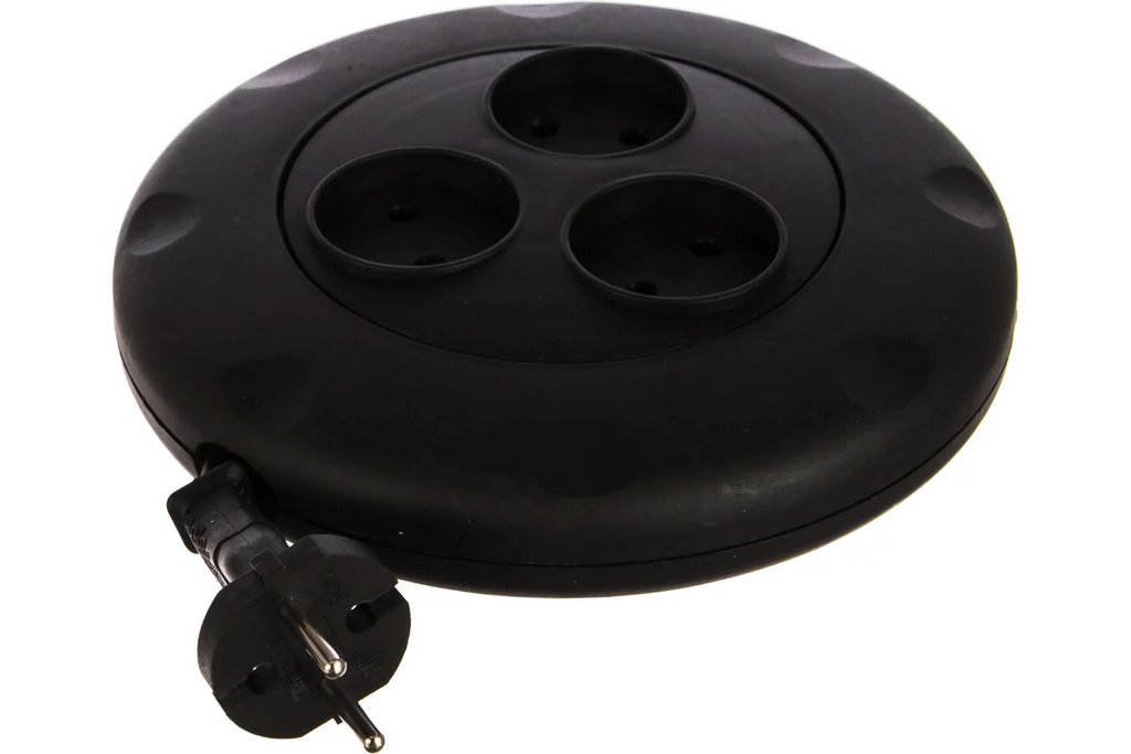 Удлинитель Smartbuy 3 гнезда 3 метра 10А/2,2кВт, б/з, круглый, черный SBE-10-3-03-B