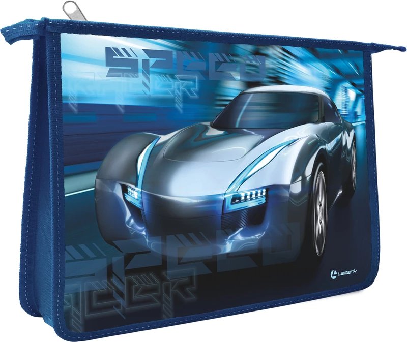 Папка для тетрадей А4 на молнии Lamark "Speed Racer" дно с расширением