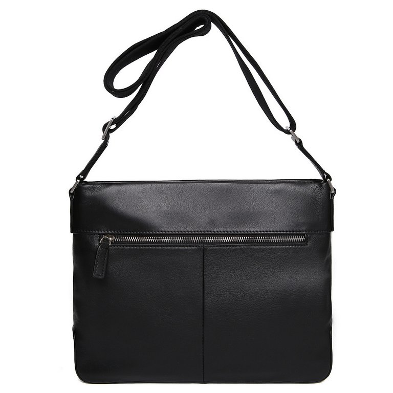 Сумка мужская FABRETTI 31*25*7, нат. кожа, черный