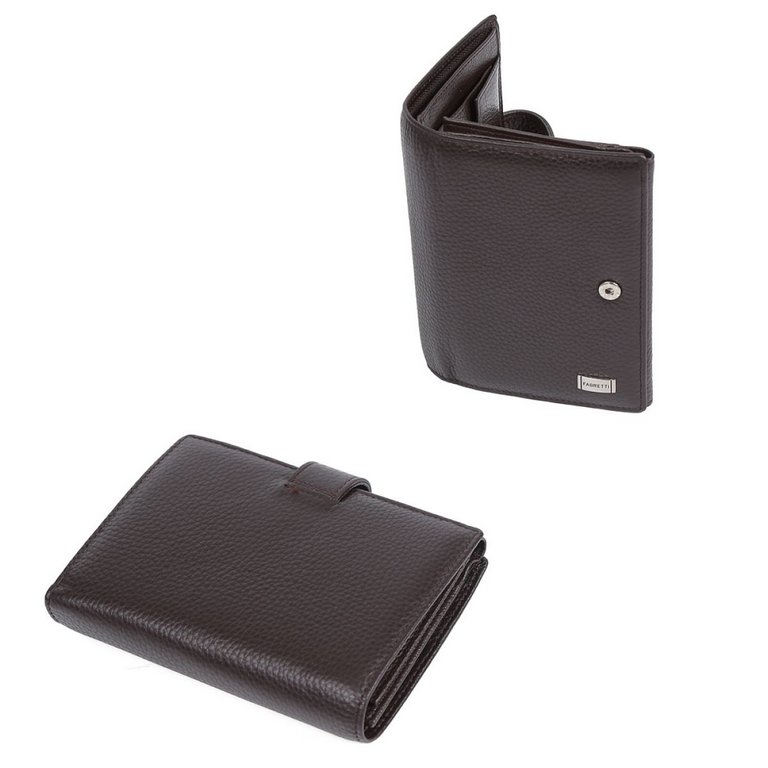 Портмоне FABRETTI мужское, нат.кожа, 11,5*14*3,5см, коричневый