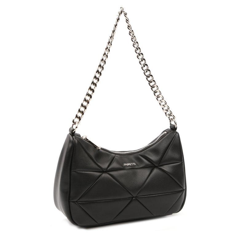 Сумка женская FABRETTI 27х18х10 см, нат. кожа, черный