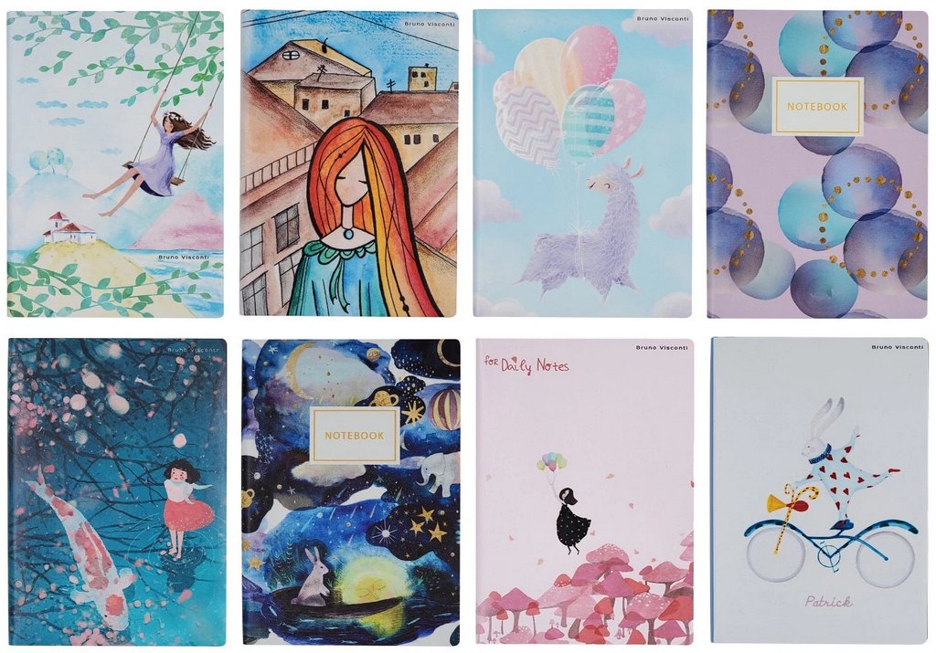 Блокнот А6  64л., 115*168 мм, "FLEX JOURNAL", линия, обложка гибкая (8 ВИДОВ)