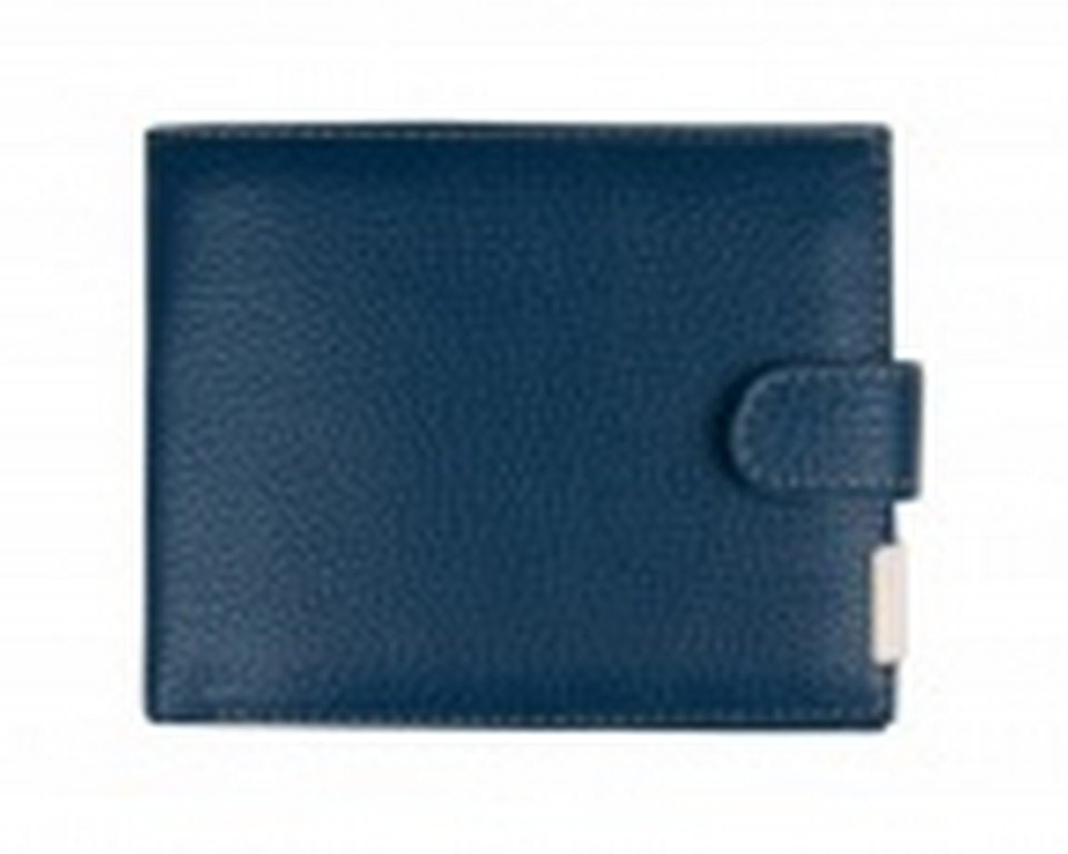 Портмоне Alliance "Baron" 12х10см нат. кожа, на кнопке, цвет синий