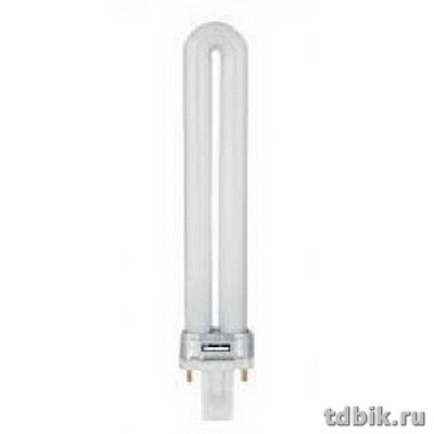 Лампа люминесцентная OSRAM DULUX S 11W/21-840, U-образная, холодный белый свет, цоколь G23