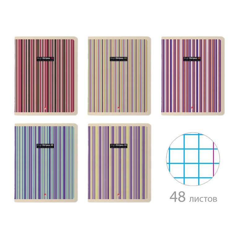 Тетрадь 48 лист кл. А5 на скрепке "STRIPES"