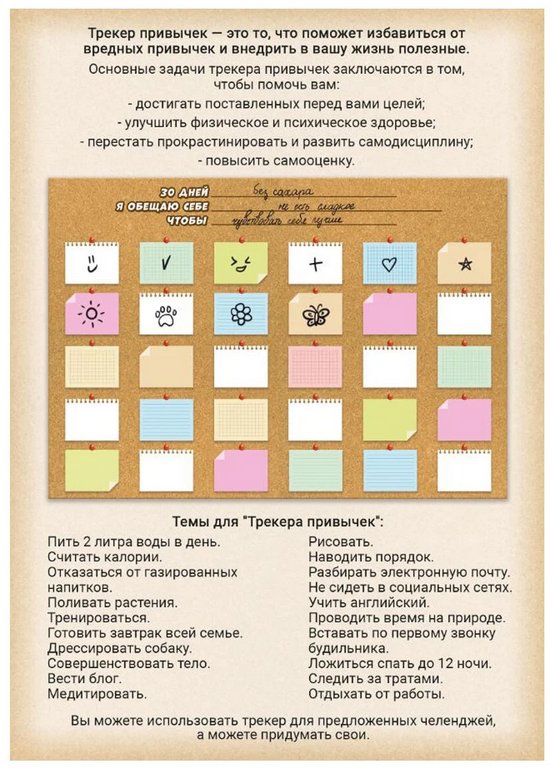 Плакат магнитный трекер привычек "Офис" А4