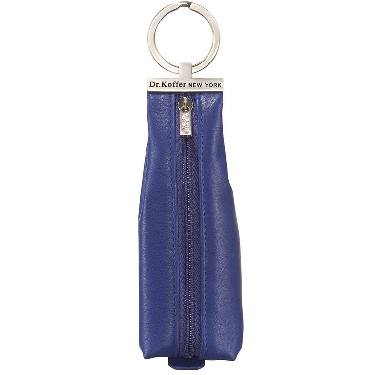 Футляр для ключей Dr.Koffer 4,5*14см, на молнии, синий