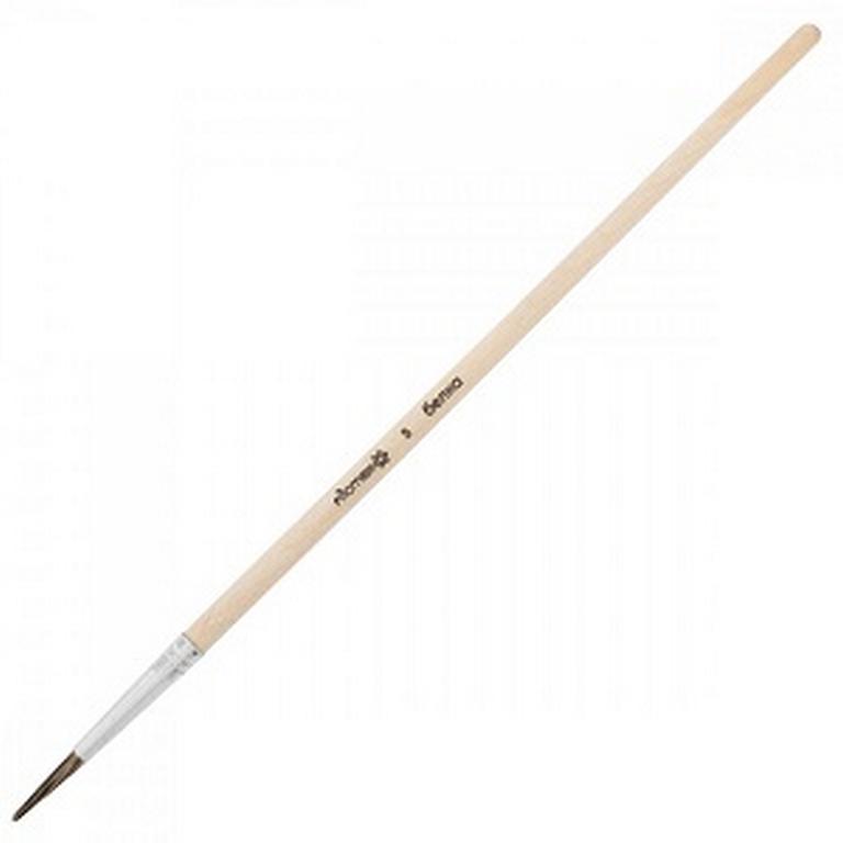 Кисть Белка № 5 круглая живописная (деревянная ручка) Attomex