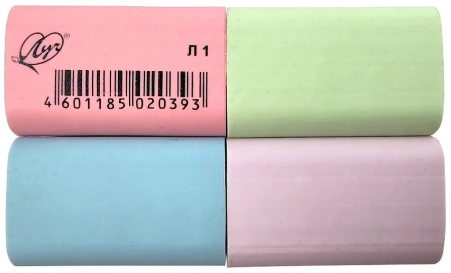 Ластик Луч Л1 35*22*10мм, ассорти