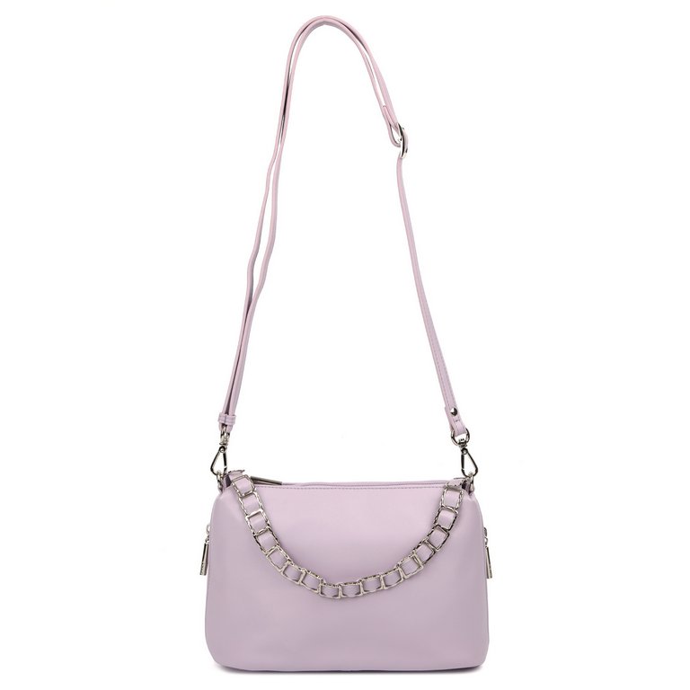 Сумка женская Palio 26х17х10 см, нат. кожа, лиловый