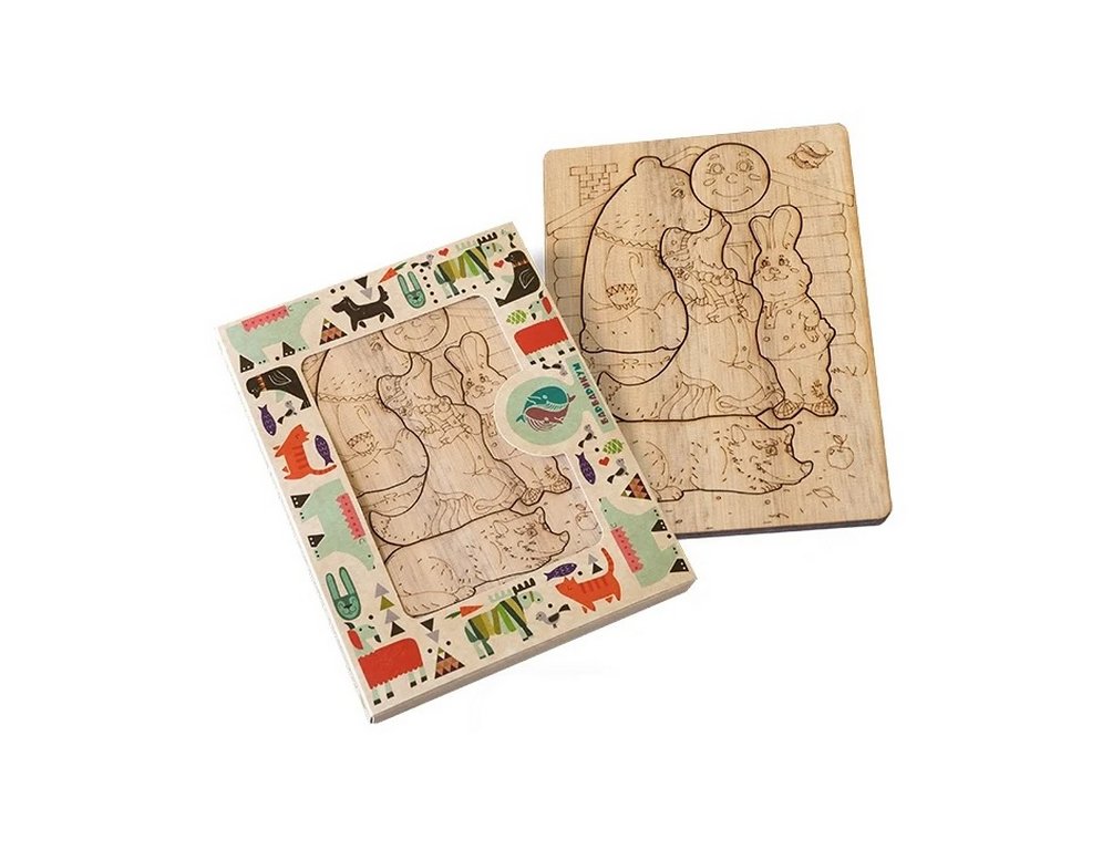 Пазлы деревянные (кедр) "Колобок" А5  БАРБАРИКУМ