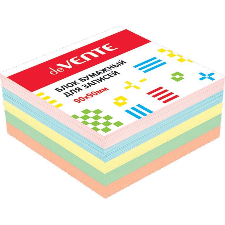 Блок бум. для записи (не склеенный) 9*9*5 см, бумага цветная 80 г/м2 "deVENTE"