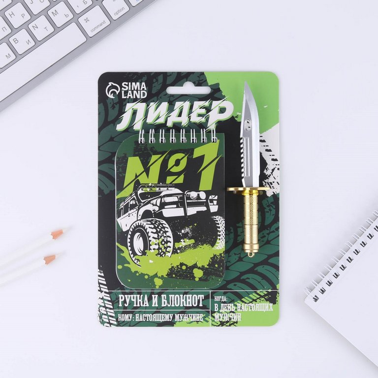 Набор подарочный "23 февраля. Лидер", блокнот и ручка, 15 х 21 см