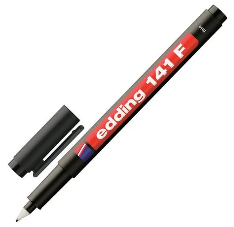 Маркер для прозрачных пленок 0,6мм Edding 141 перманентный черный