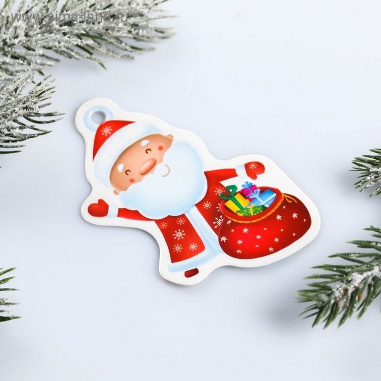 Бирки для подарка НГ "Дед мороз", 6,5х7,5 см