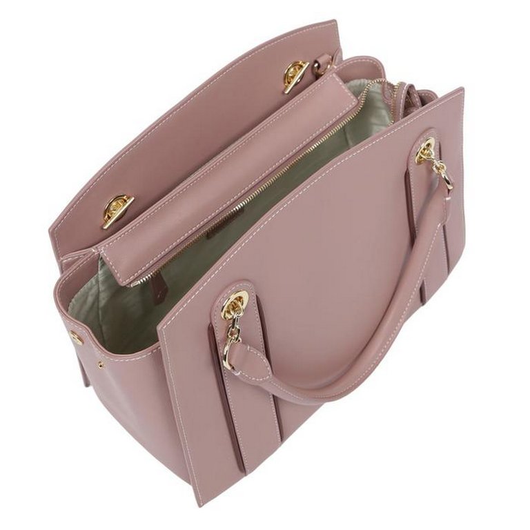 Сумка женская LEO VENTONI 32*23*14см, нат. кожа, розовый