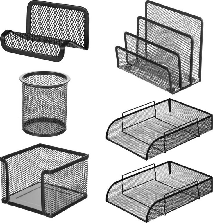 Набор настольный металл.  6 предметов Attache цвет черный