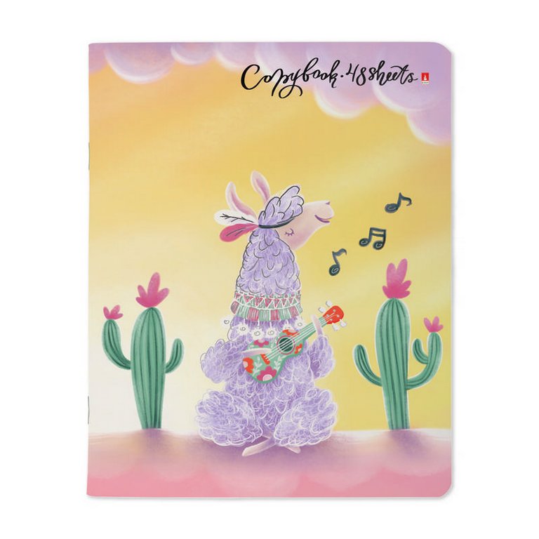 Тетрадь 48 лист кл. А5 на скрепке "ЛАВАНДОВЫЕ ЛАМЫ"