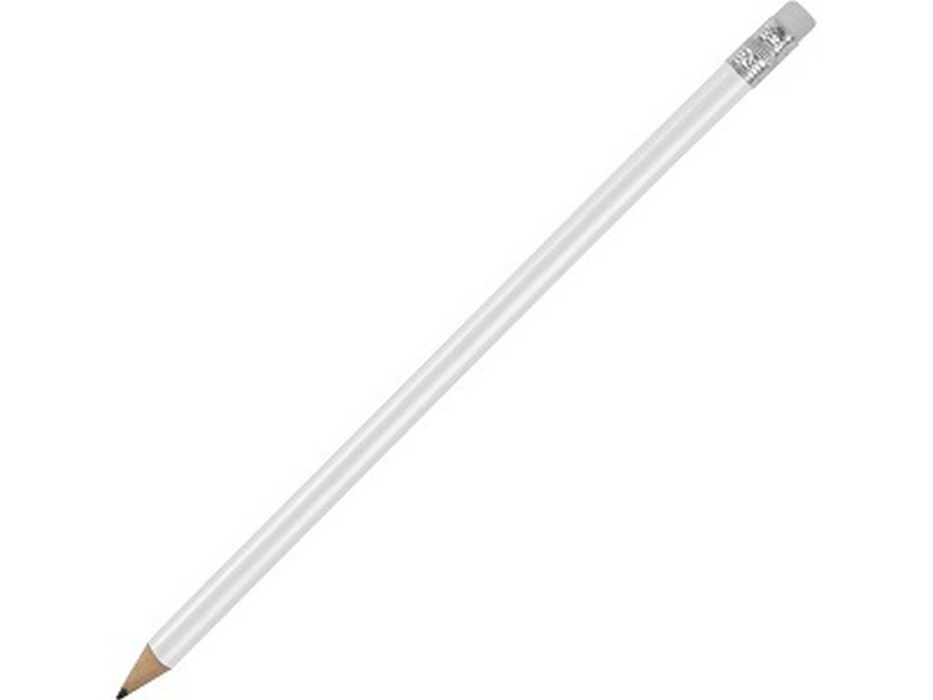 Карандаш под логотип "Графит" белый с ластиком
